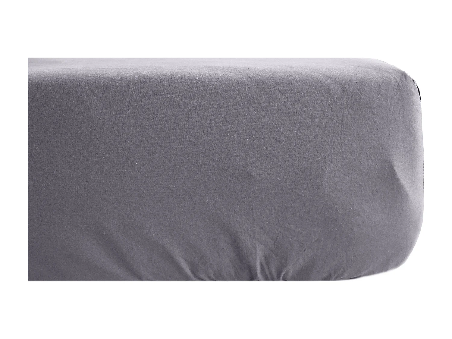Drap housse lin et coton 180x200 cm mousseline de coton OPERA gris brume