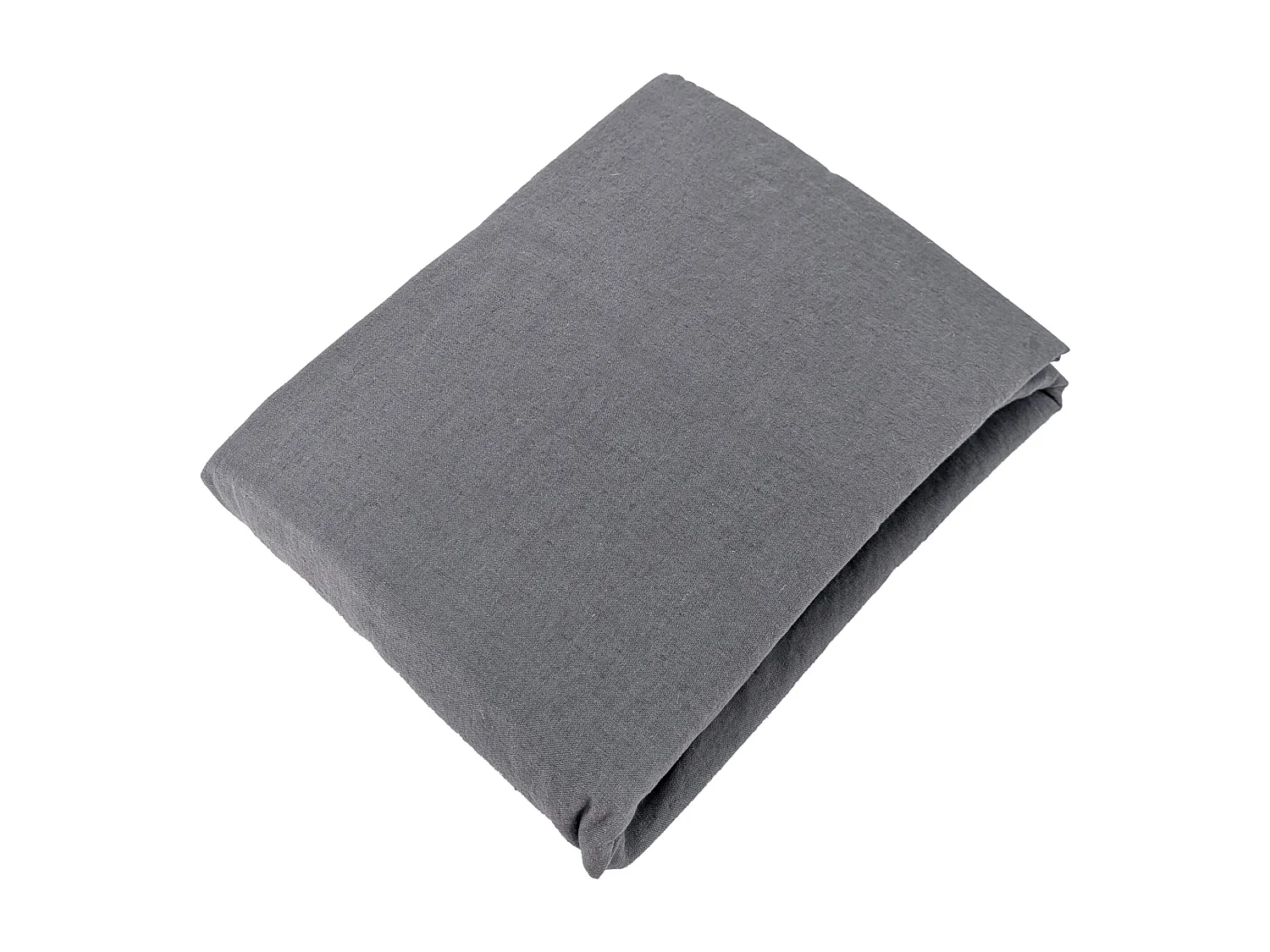 Drap housse lin et coton 180x200 cm mousseline de coton OPERA gris brume