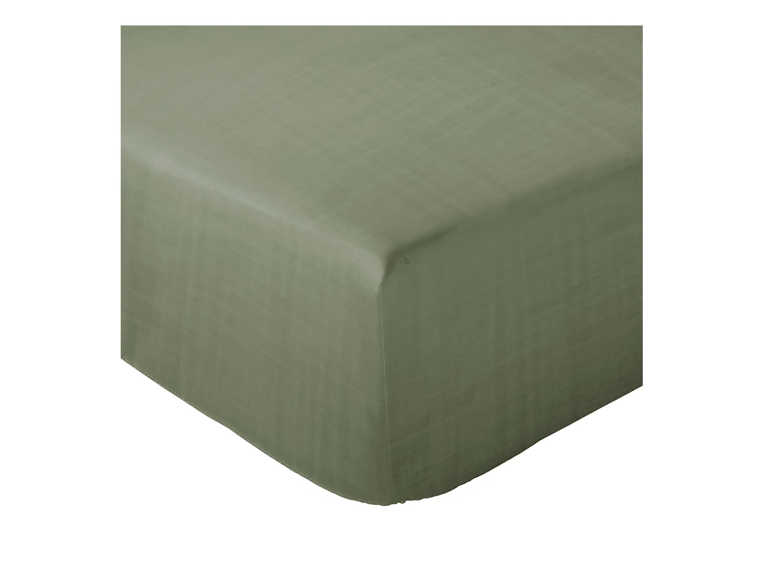 Drap housse 140x200x30 cm mousseline de coton MILOS vert mousse