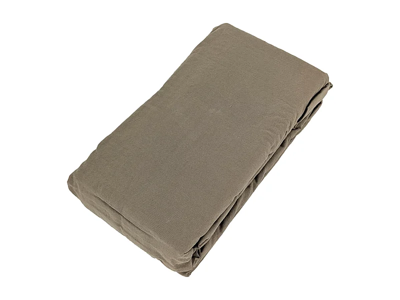 Drap housse PALACE pur coton lavé 160x200 cm bonnet 35 cm uni marron tabac