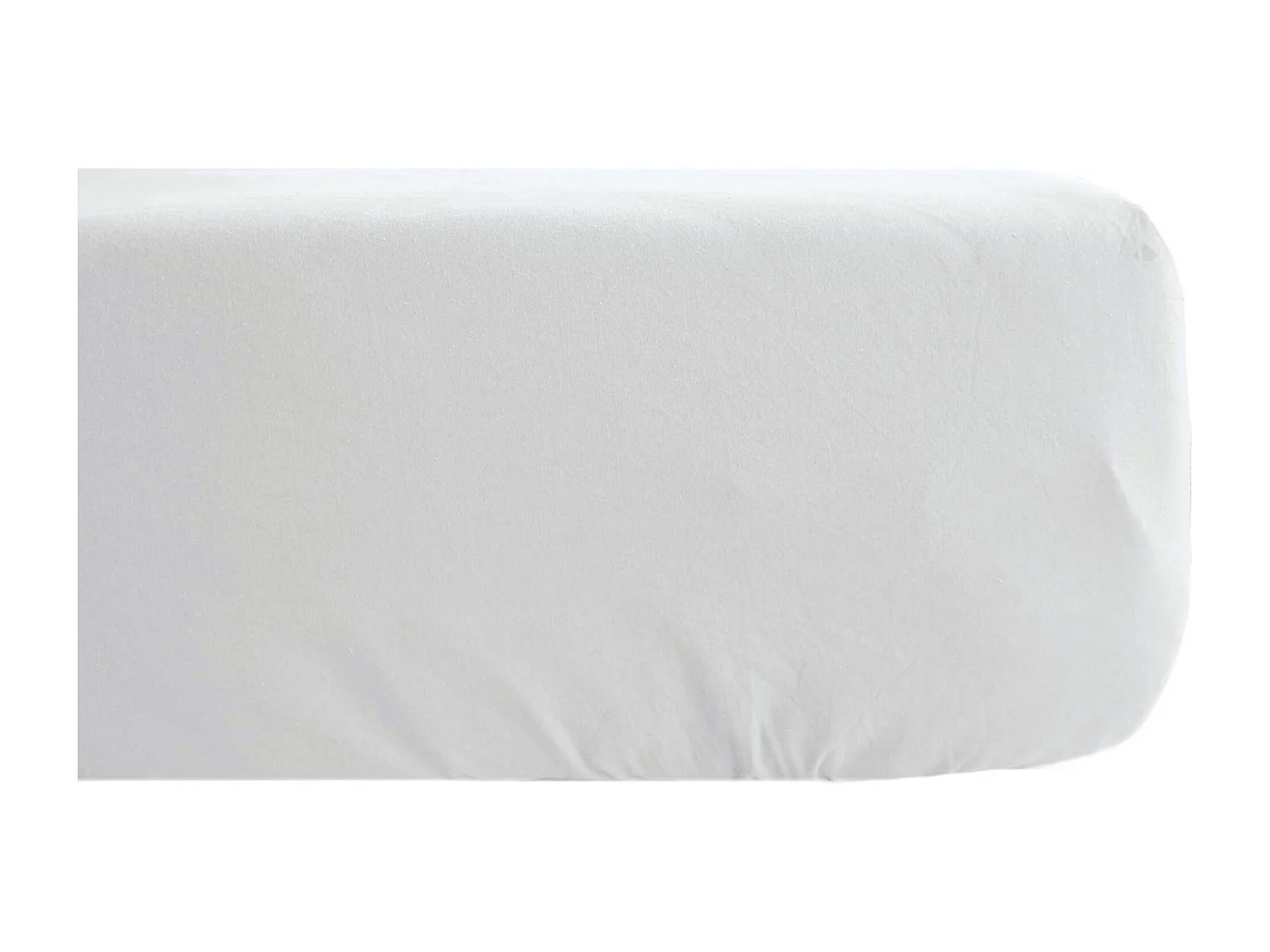 Drap housse PALACE pur coton lavé 160x200 cm bonnet 35 cm uni blanc neige