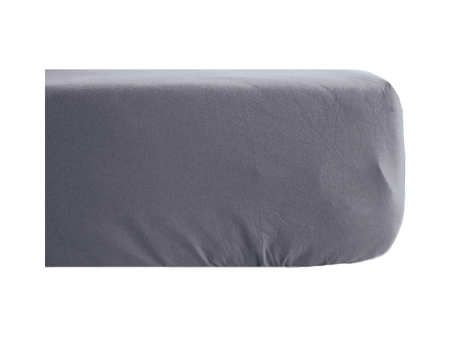 Drap housse 160x200 cm pur coton lavé PALACE gris brume