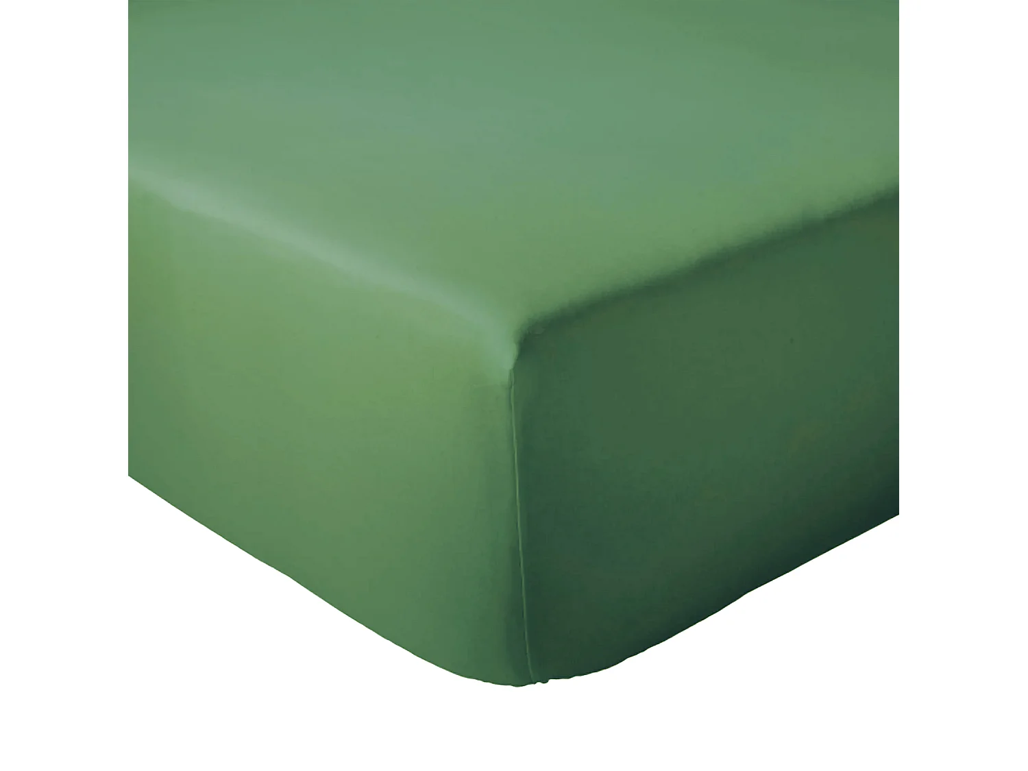 Drap housse 200x200 cm bonnet 30 coton ÉVASION Vert fougère