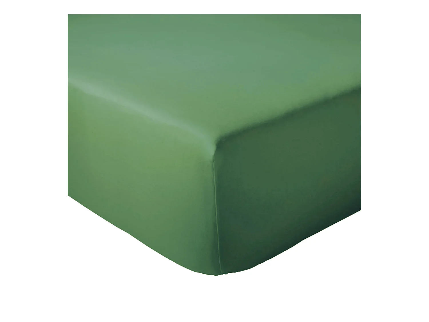 Drap housse 200x200 cm bonnet 30 coton ÉVASION Vert fougère