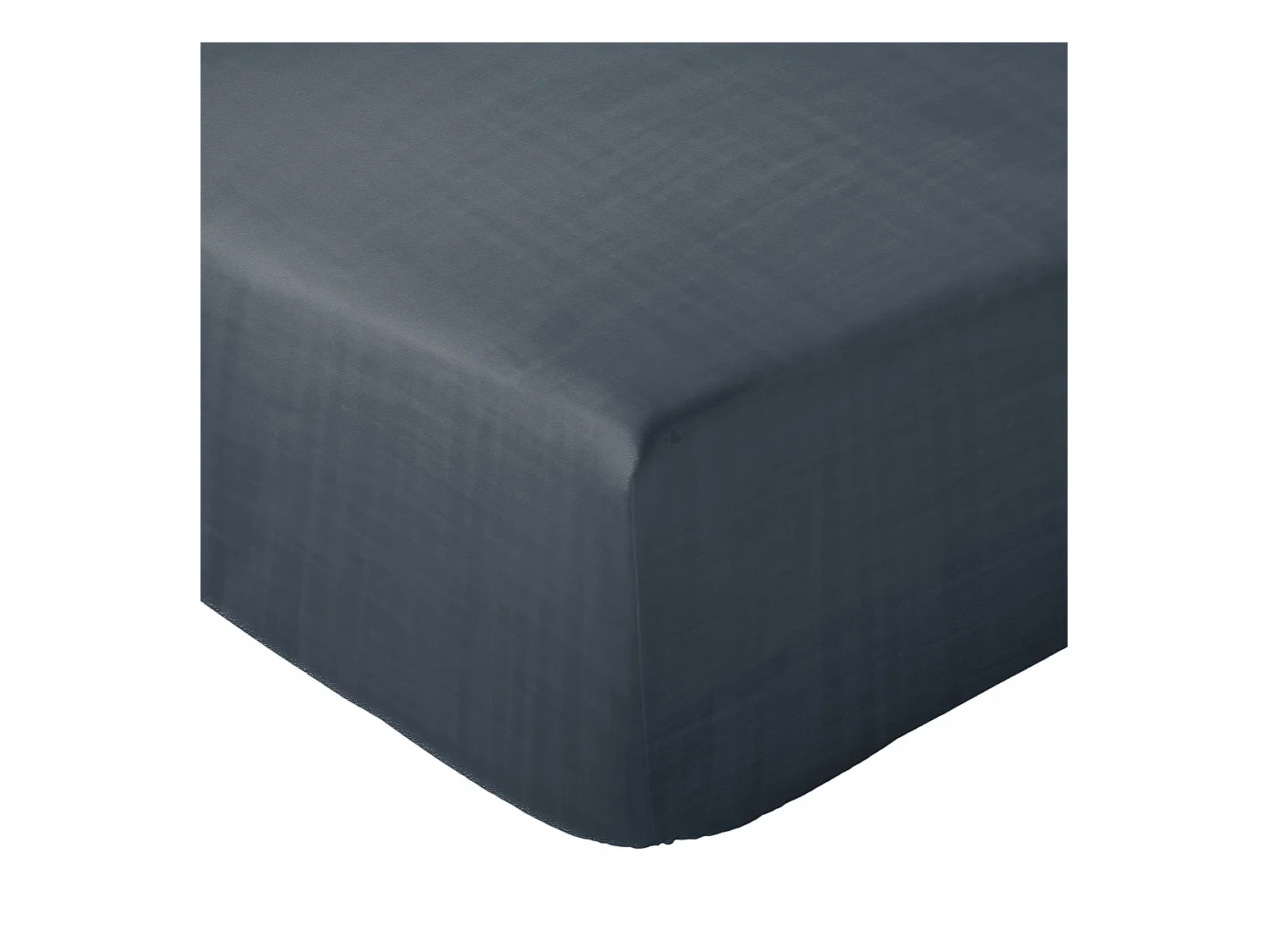 Drap housse 160x200x30 cm mousseline de coton MILOS noir granit
