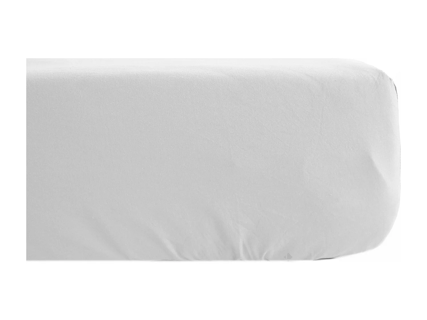 Drap housse uni 180x200 cm bonnet 35 cm percale de coton MANOIR blanc Neige