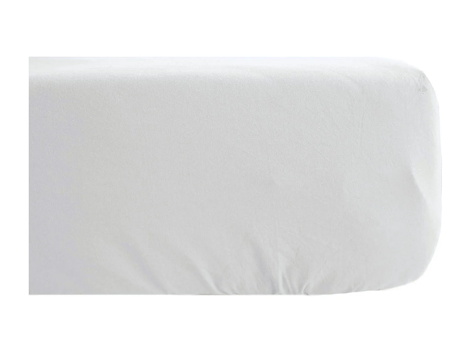 Drap housse PALACE pur coton lavé 90x190 cm bonnet 30 cm uni blanc neige