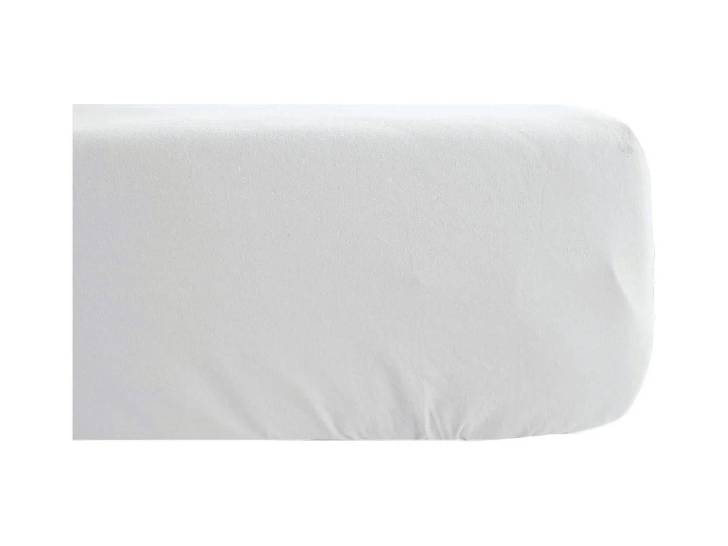 Drap housse 90x190 cm pur coton lavé PALACE blanc neige bonnet 30 cm
