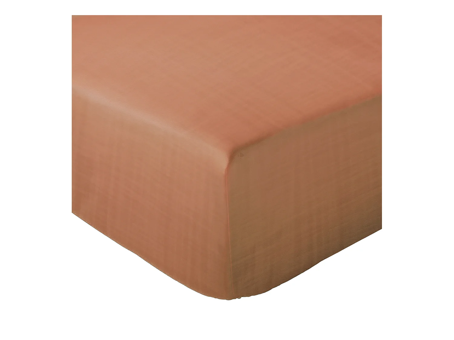 Drap housse 140x200x30 cm mousseline de coton MILOS marron cognac