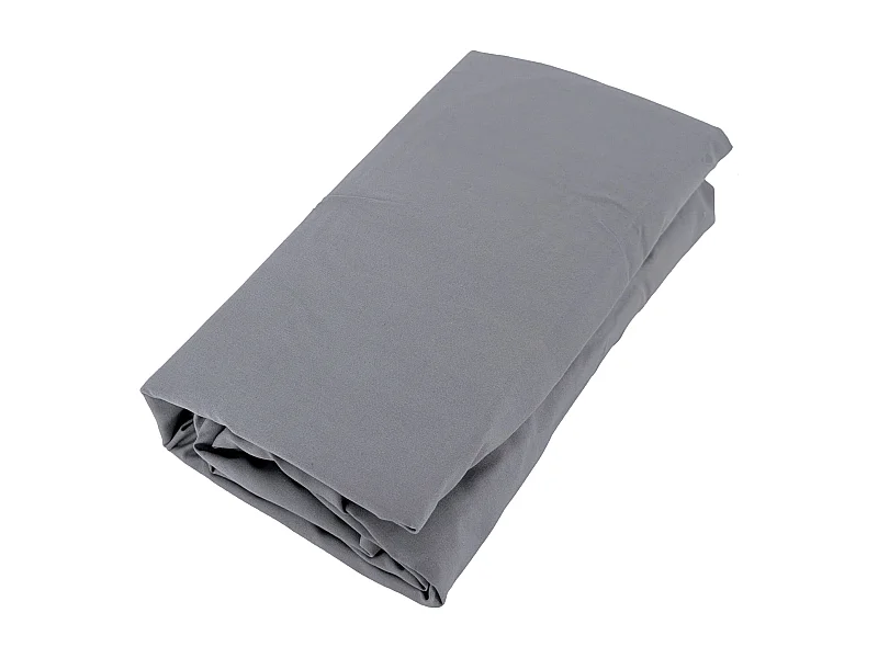 Drap housse uni 180x200 cm bonnet 35 cm percale de coton MANOIR gris Ardoise