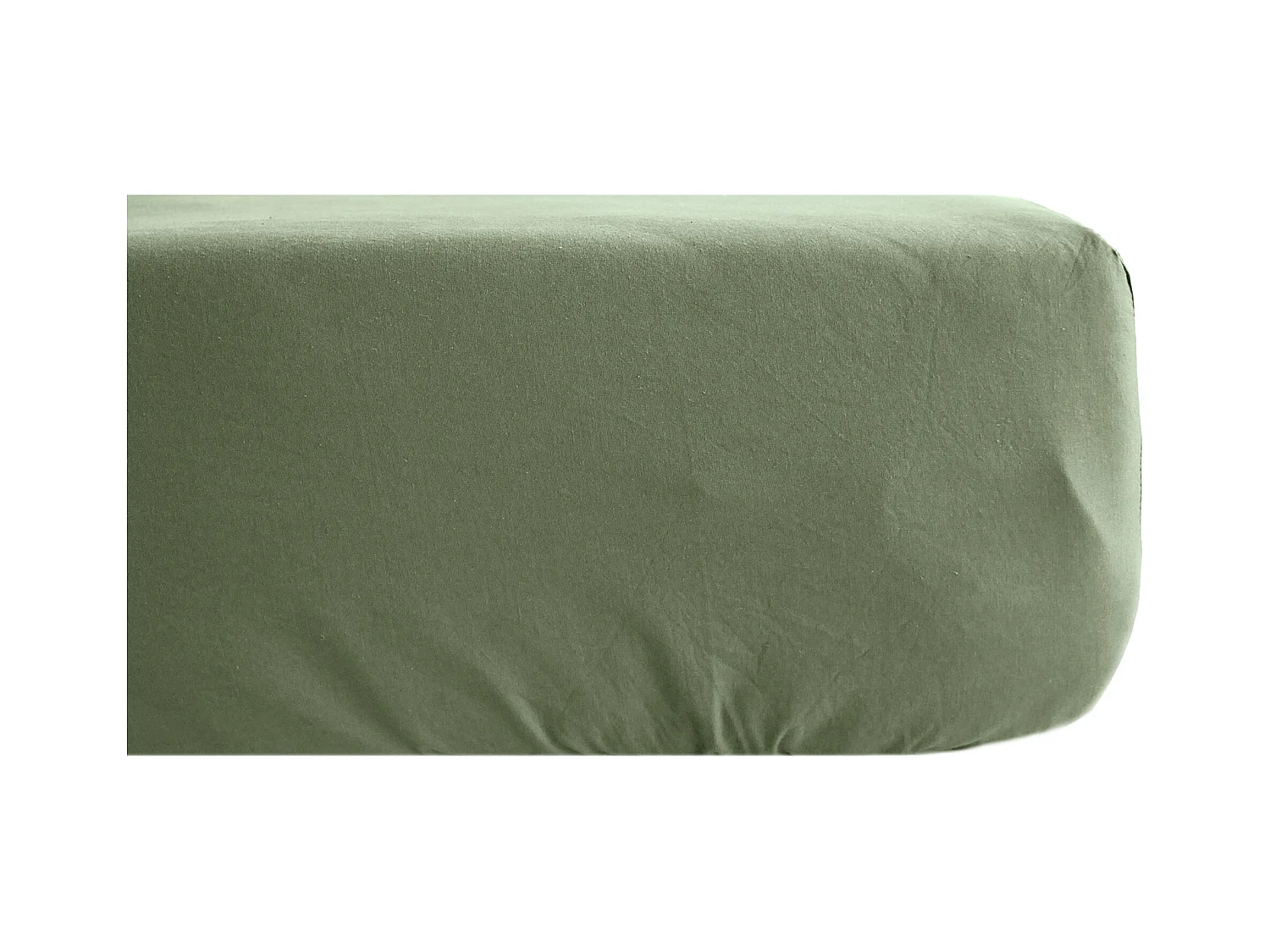 Drap housse 140x190 cm mousseline de coton OPERA vert mousse