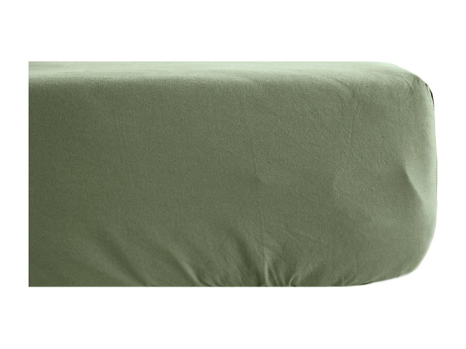 Drap housse 140x190 cm mousseline de coton OPERA vert mousse