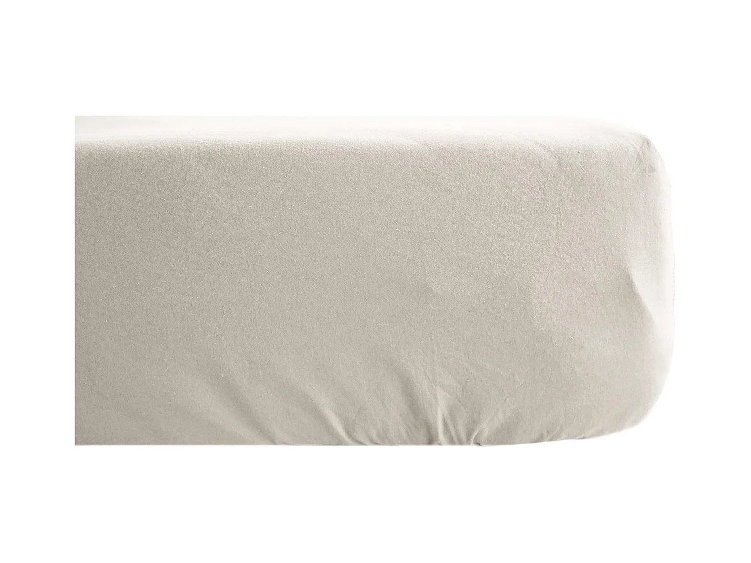 Drap housse 160x200 cm pur coton lavé PALACE blanc nacre