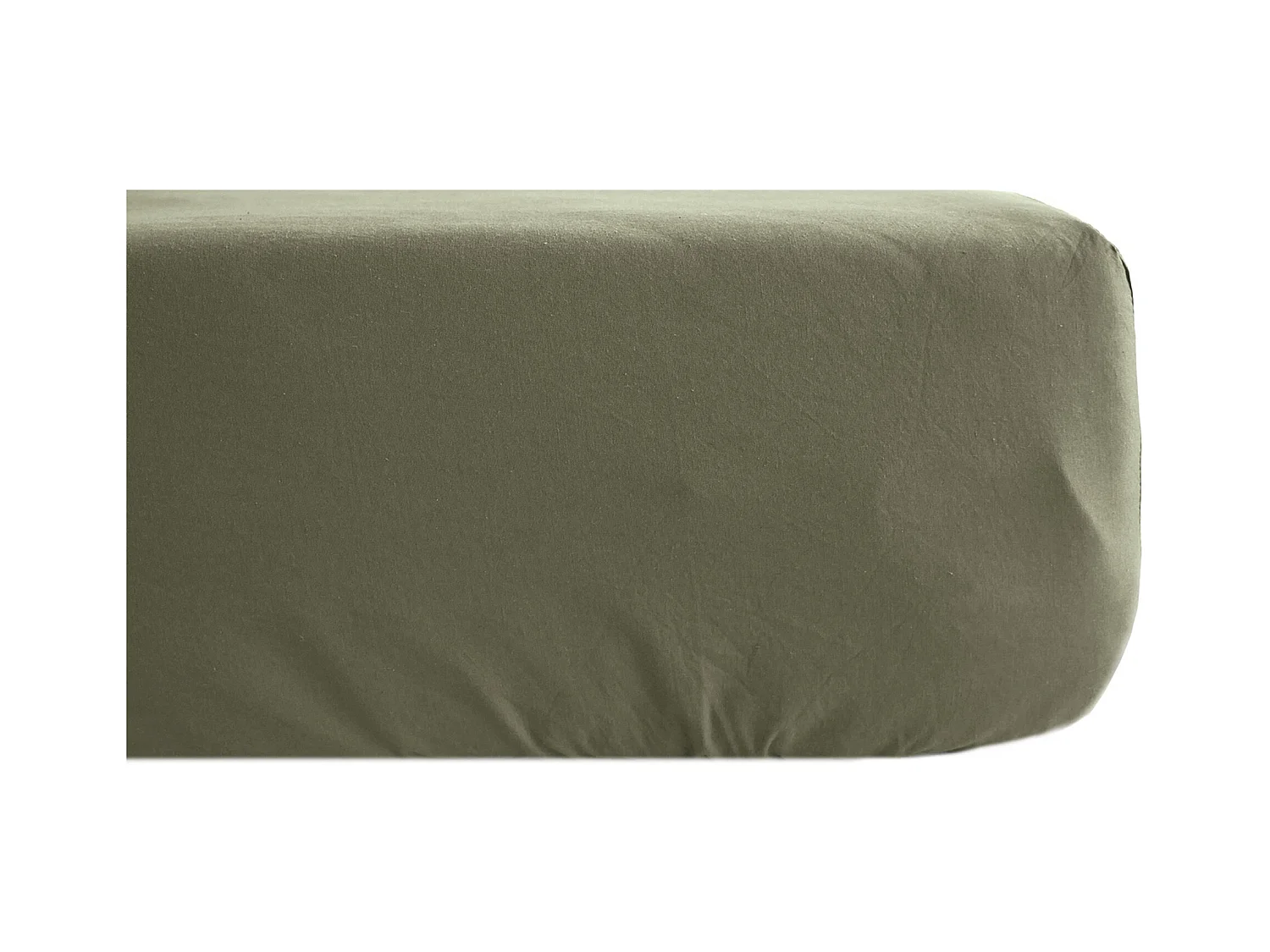 Drap housse uni 180x200 cm percale MANOIR vert Mousse bonnet 35