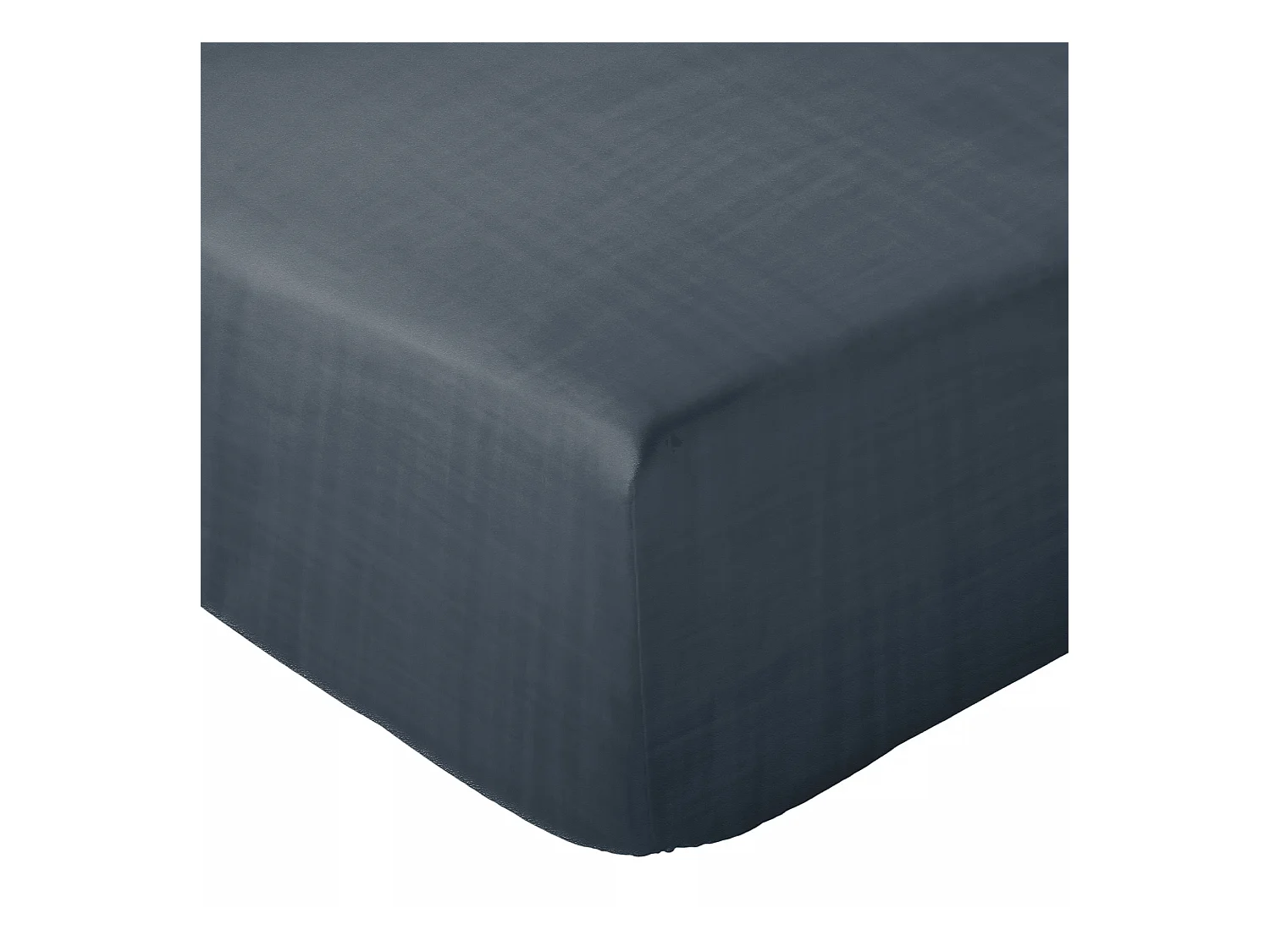Drap housse 180x200x30 cm mousseline de coton MILOS noir granit