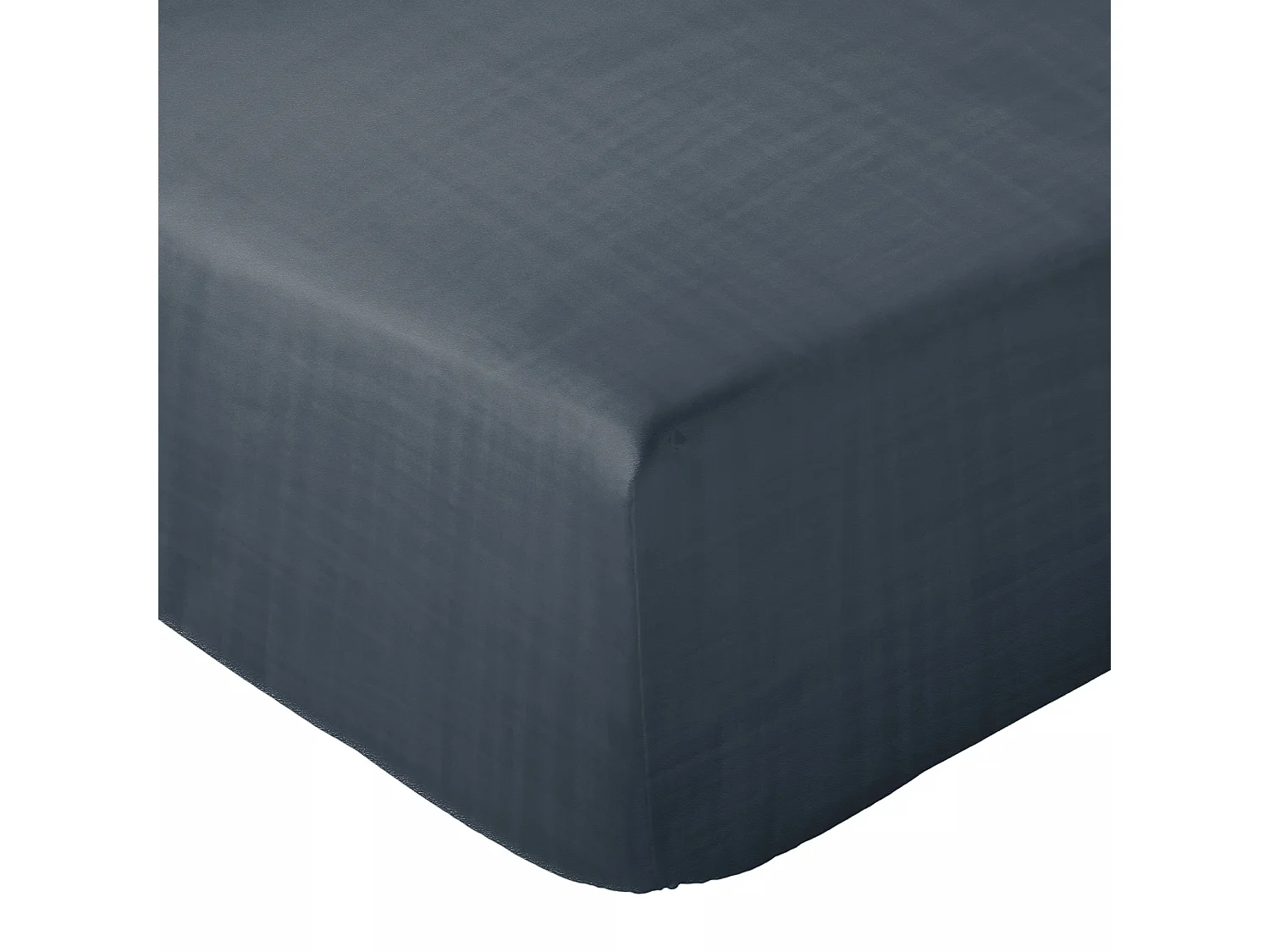 Drap housse MILOS mousseline de coton 180x200 cm bonnet 30 cm uni noir granit