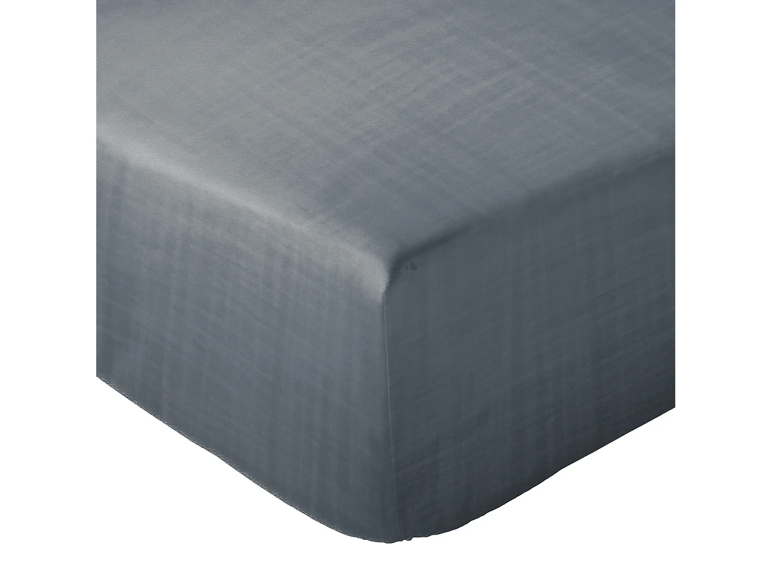 Drap housse MILOS mousseline de coton 180x200 cm bonnet 30 cm uni noir granit