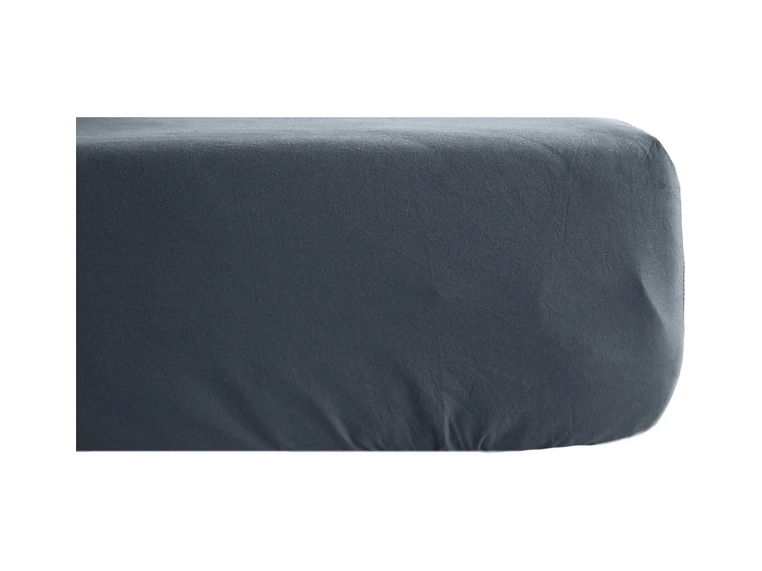 Drap housse 160x200 cm pur coton lavé PALACE noir granit