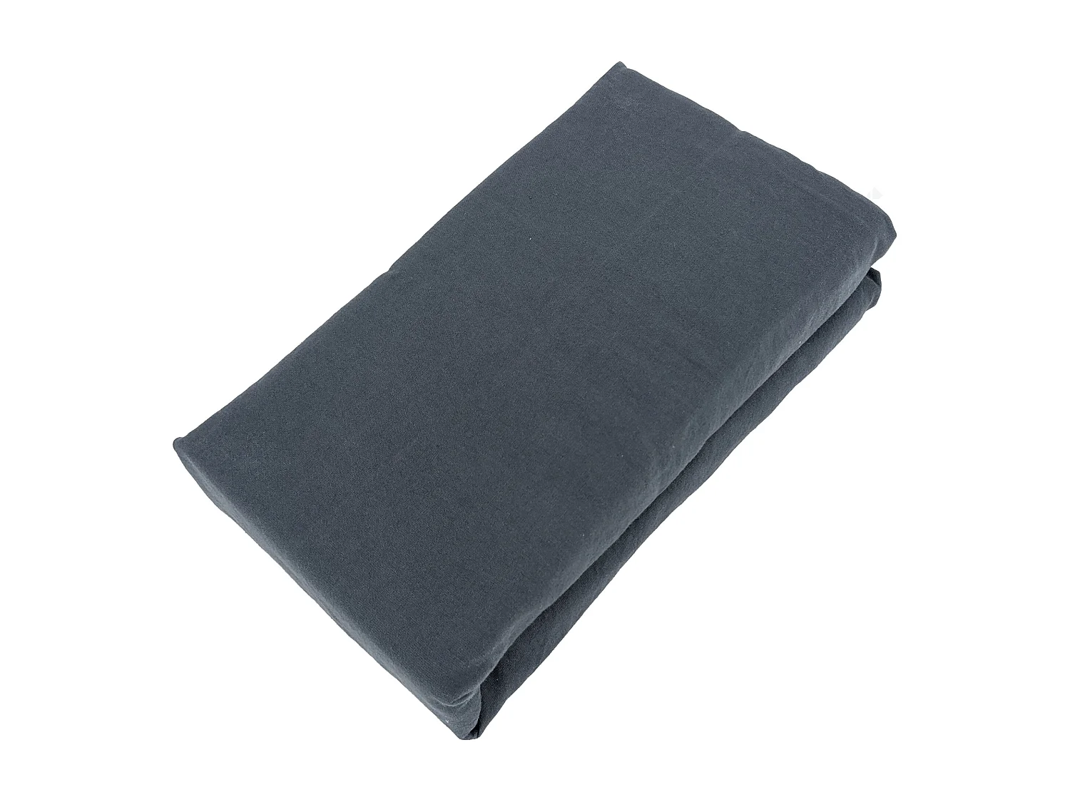 Drap housse PALACE pur coton lavé 160x200 cm bonnet 35 cm uni noir granit