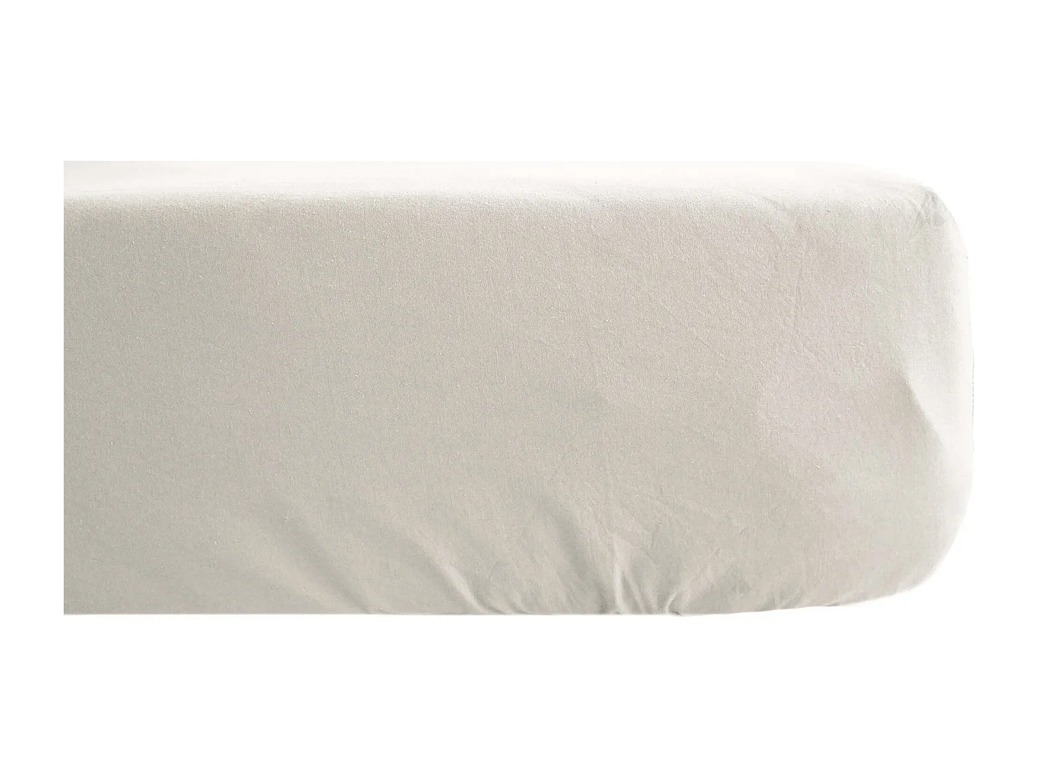 Drap housse PALACE pur coton lavé 180x200 cm bonnet 35 cm uni blanc nacre