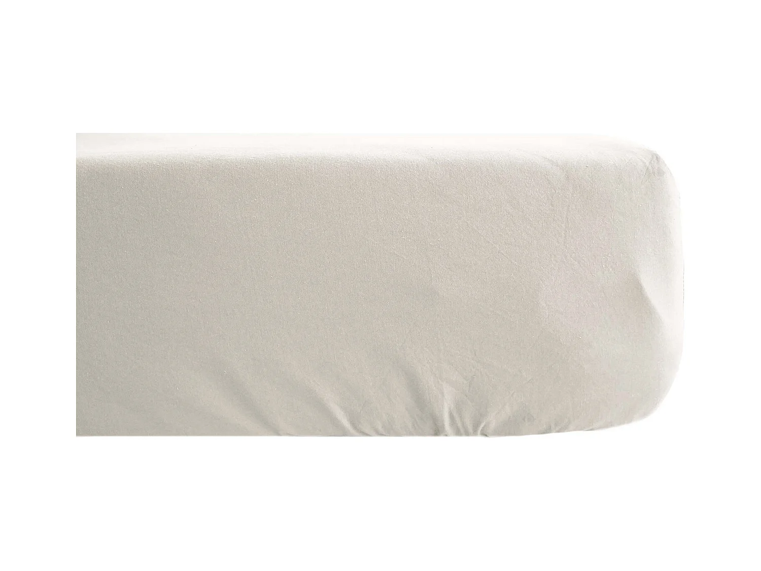 Drap housse 180x200 cm pur coton lavé PALACE blanc nacre