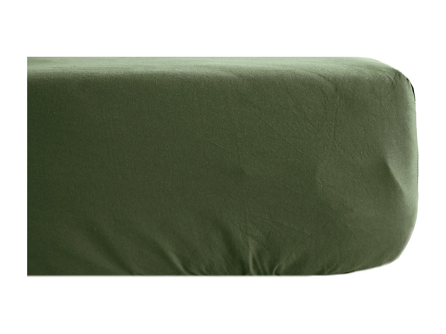 Drap housse uni 140x190 cm percale MANOIR vert Mousse bonnet 35