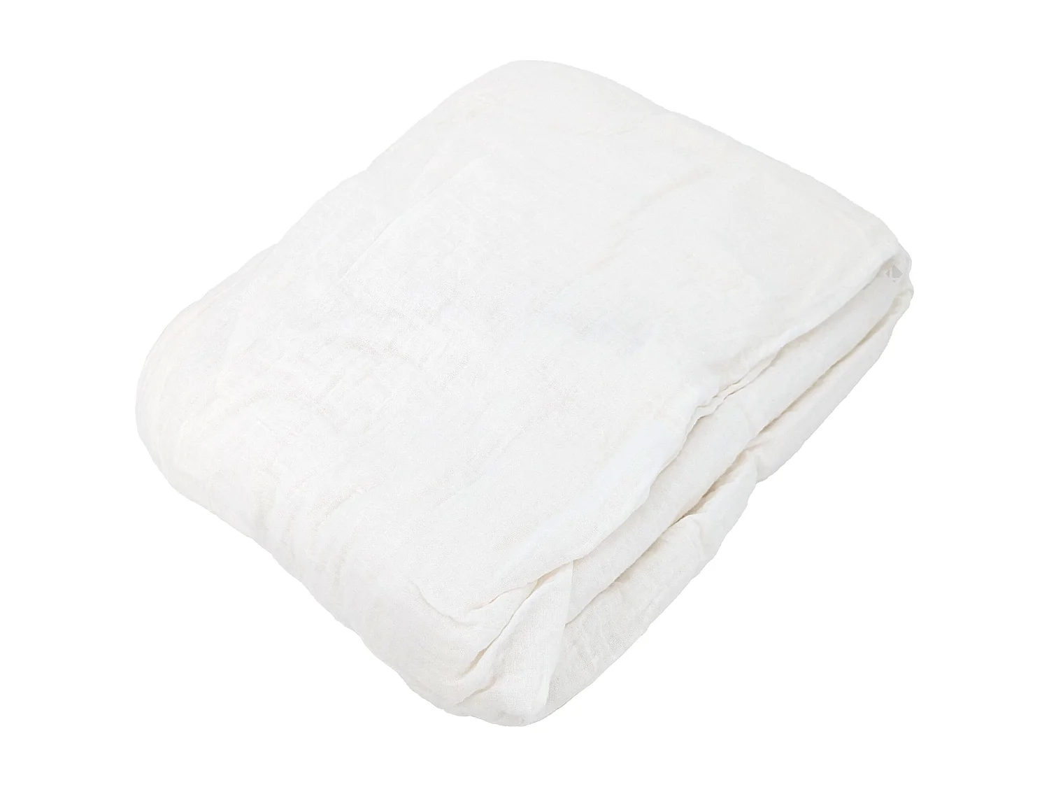 Drap housse MILOS mousseline de coton 180x200 cm bonnet 30 cm uni blanc neige