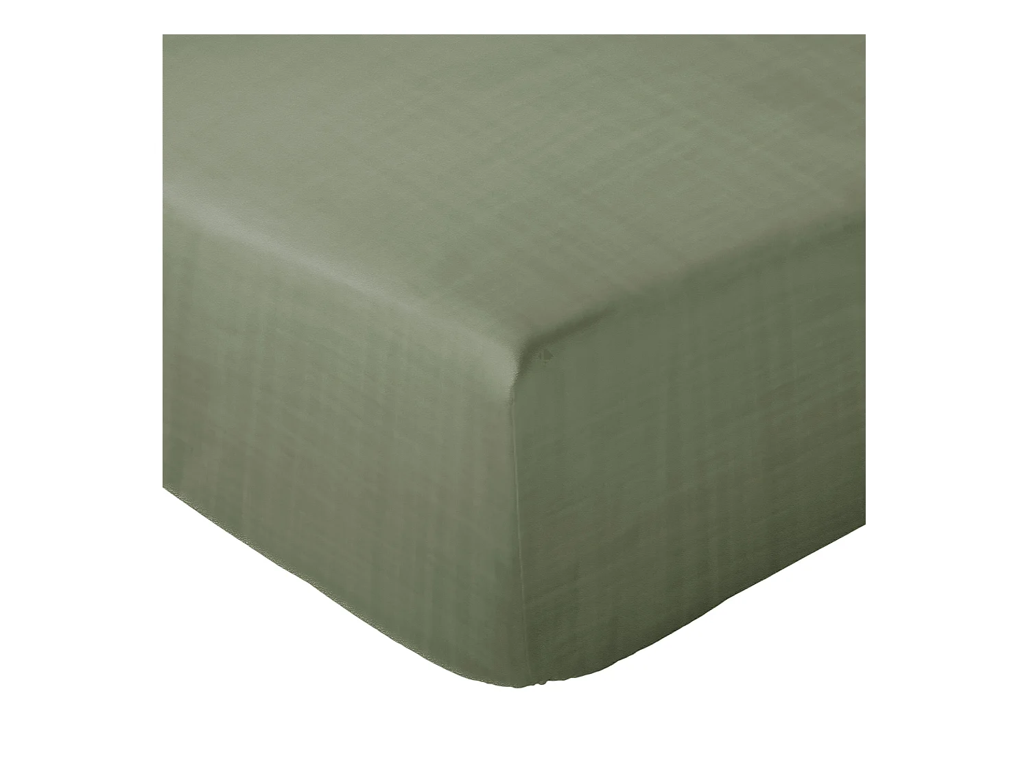 Drap housse 160x200x30 cm mousseline de coton MILOS vert mousse