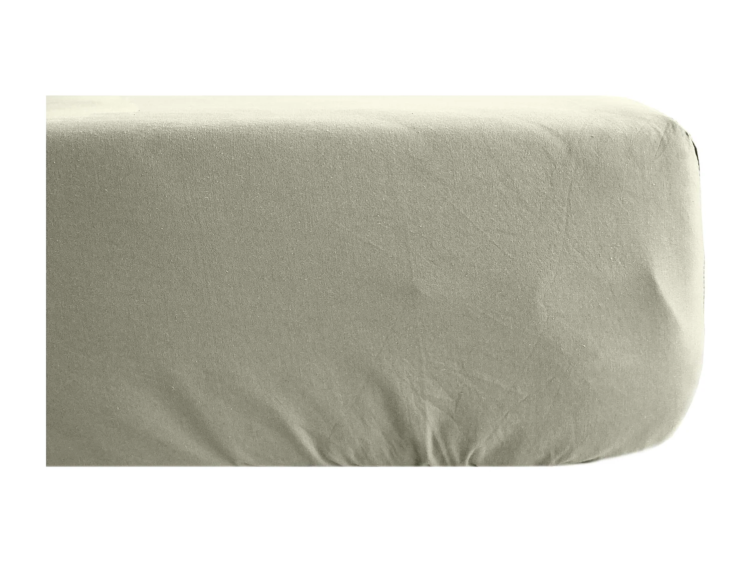Drap housse 180x200 cm mousseline de coton OPERA vert laurier