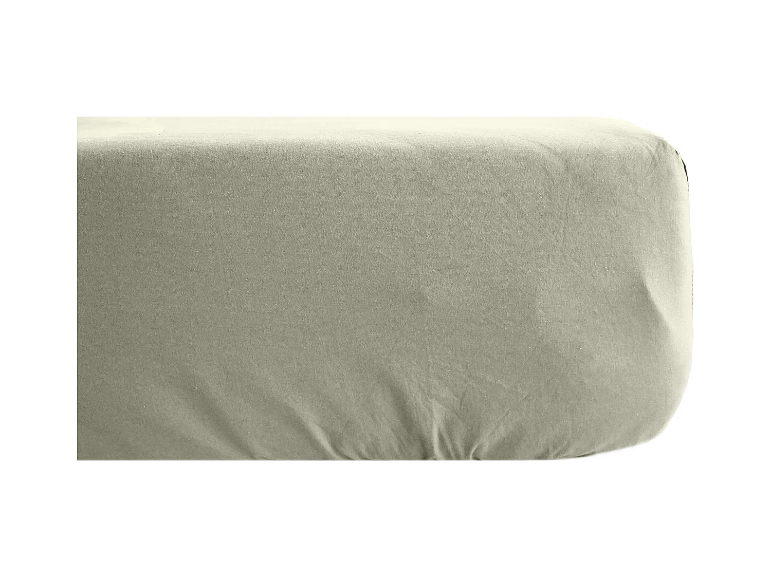 Drap housse 160x200 cm mousseline de coton OPERA vert laurier