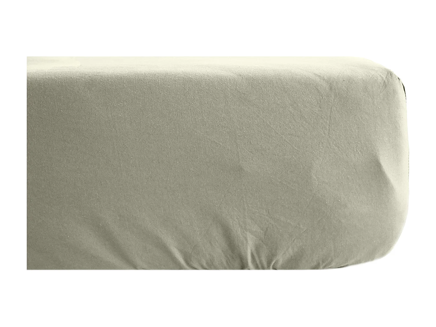 Drap housse 160x200 cm mousseline de coton OPERA vert laurier