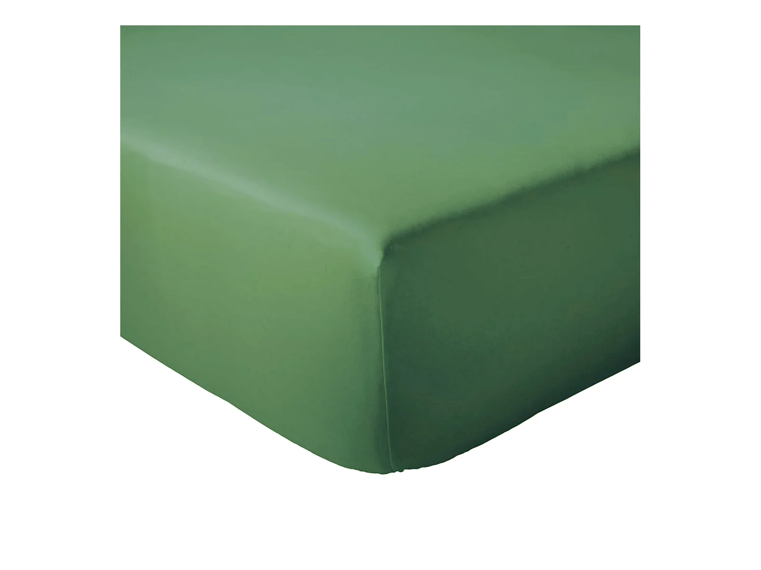 Drap housse 140x200 cm bonnet 30 coton ÉVASION Vert fougère