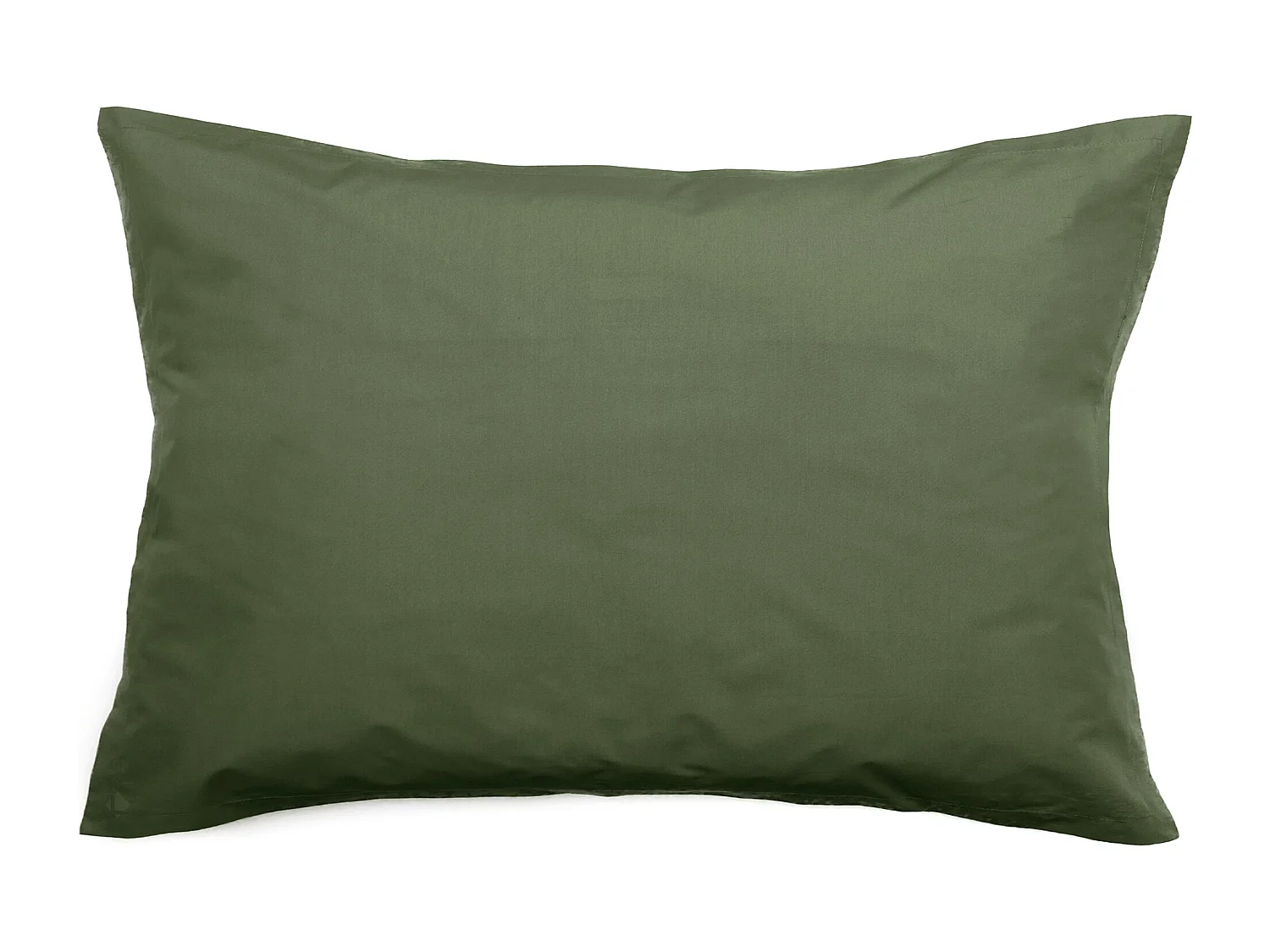 Taie d'oreiller volants plats 50x70 cm percale MANOIR vert Mousse