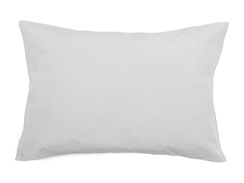 Taie d'oreiller volants plats 50x70 cm percale MANOIR blanc Neige