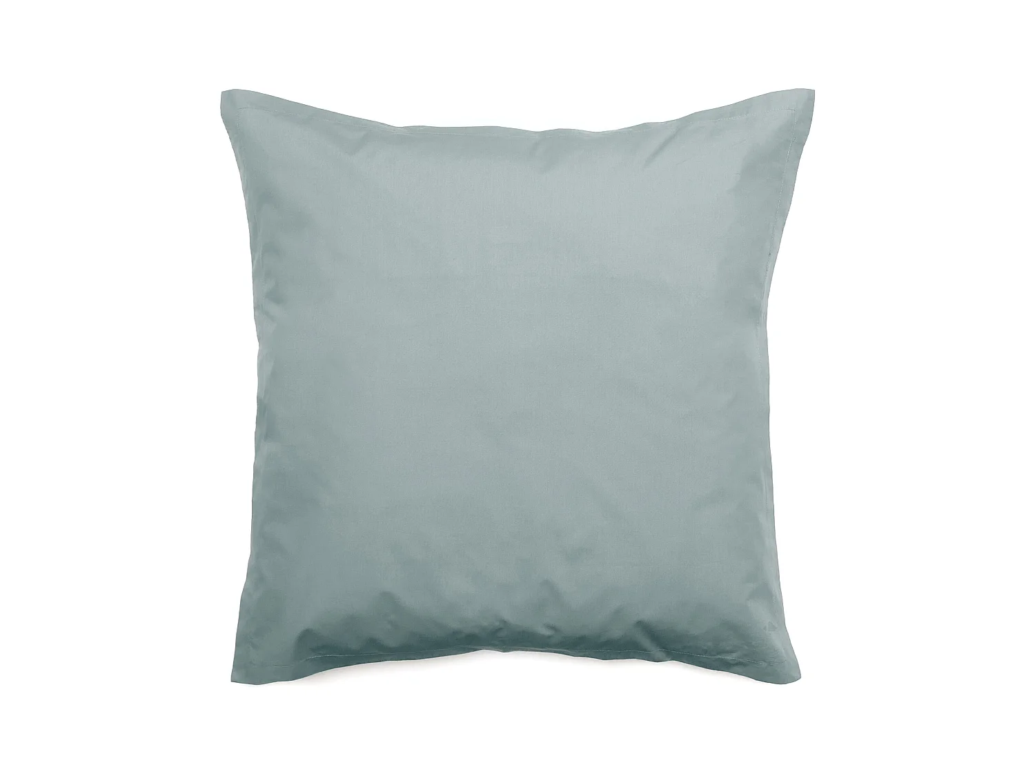 Taie d'oreiller volants plats 65x65 cm percale MANOIR vert Lichen