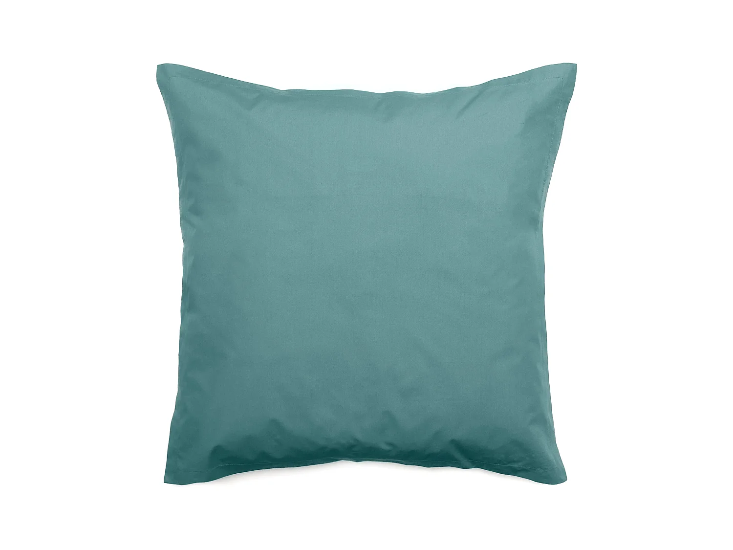 Taie d'oreiller volants plats 65x65 cm percale MANOIR vert Opale