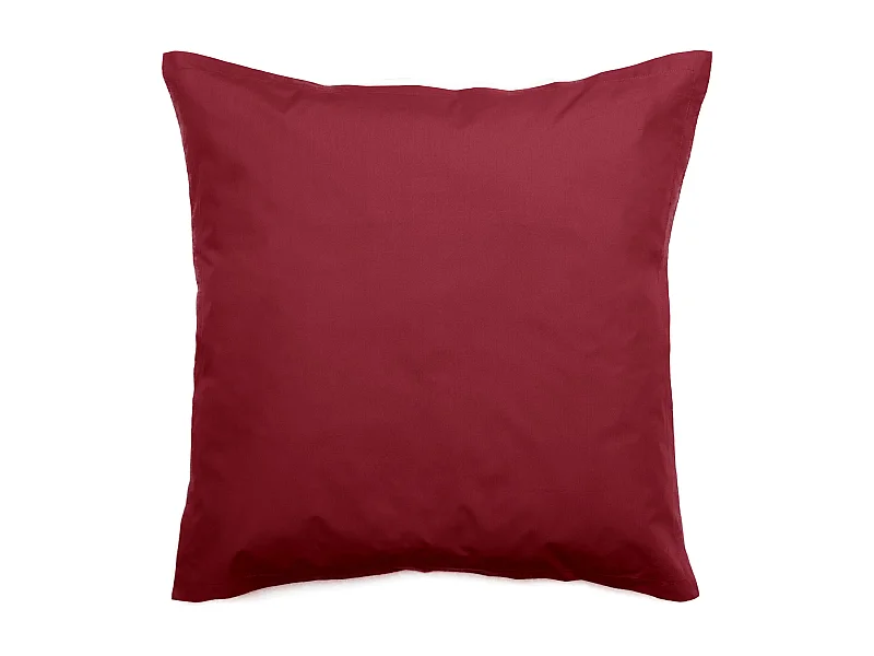 Taie d'oreiller volants plats 65x65 cm percale MANOIR rouge Carmin