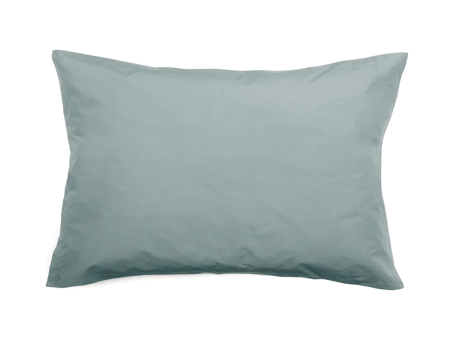Taie d'oreiller volants plats 50x70 cm percale MANOIR vert Lichen