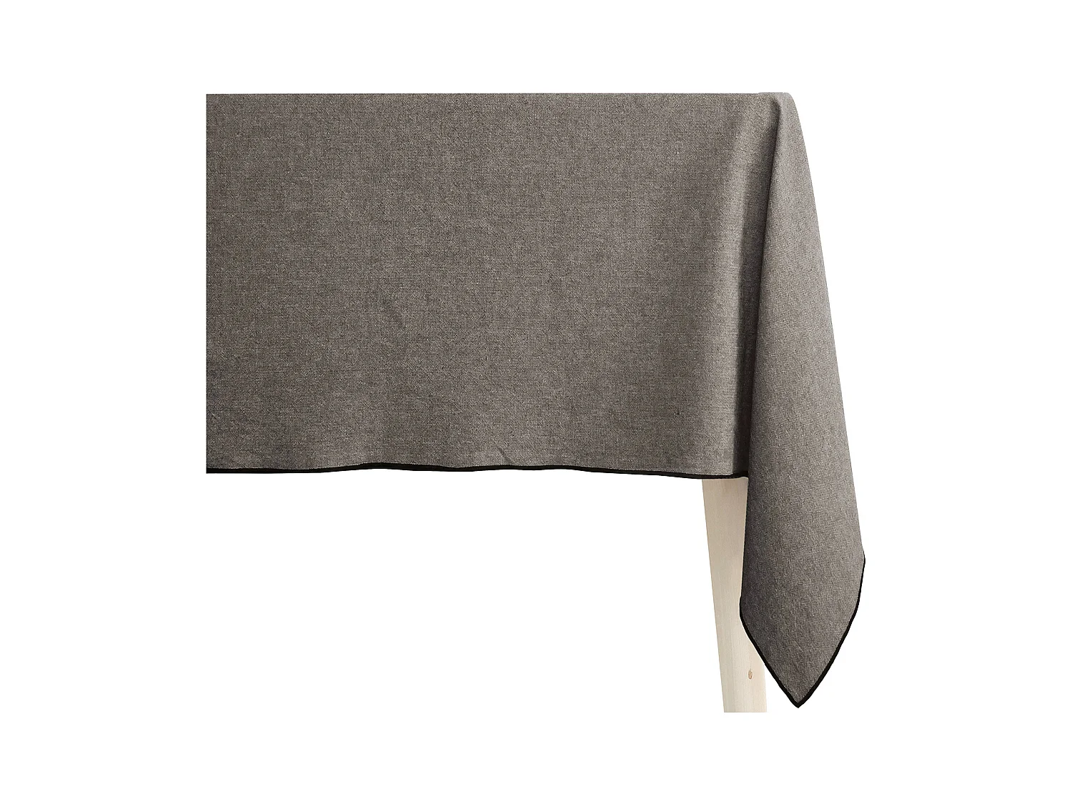 Nappe coton 160x200 cm HONO marron Schiste finition point bourdon