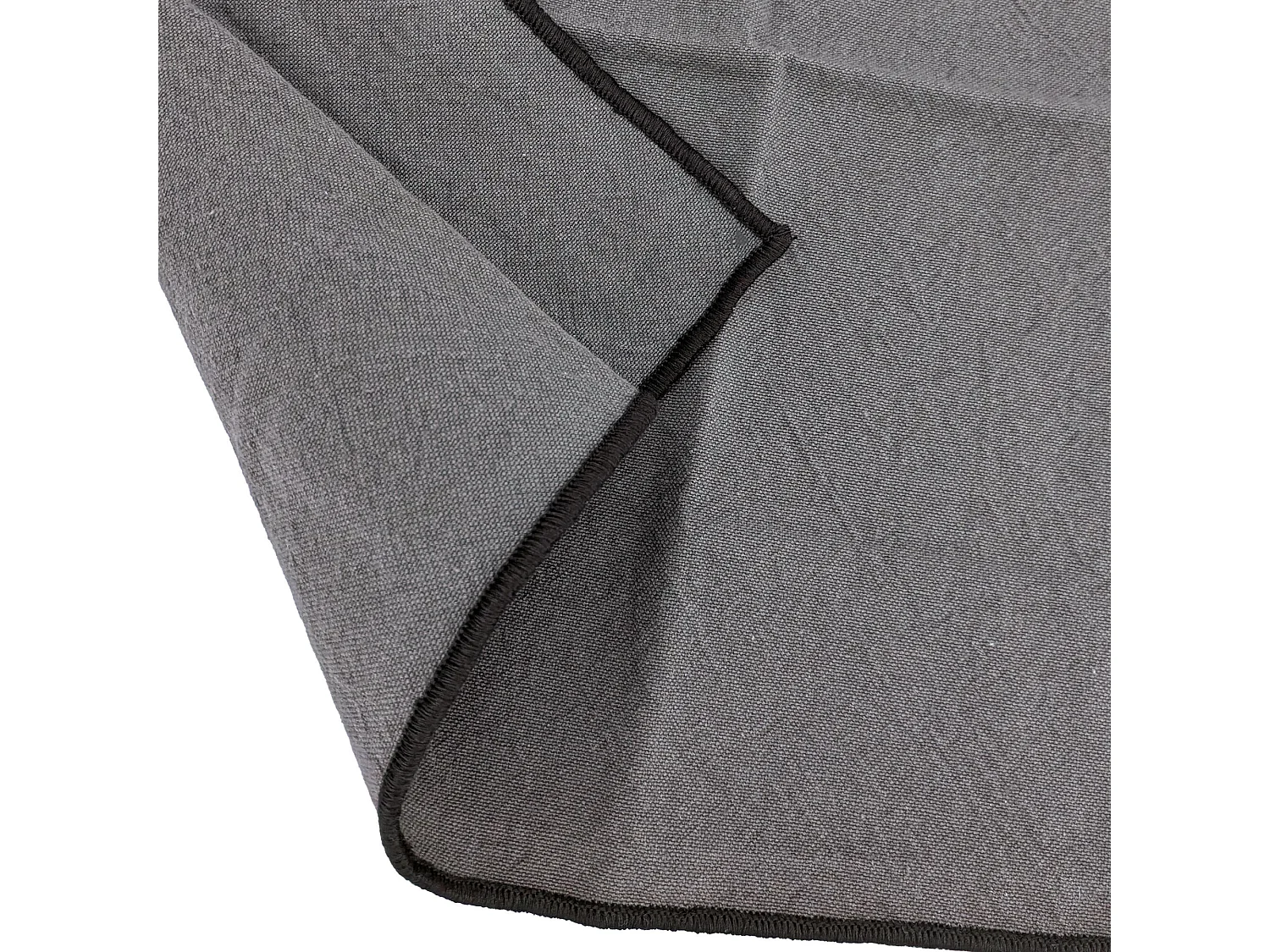 Nappe carrée coton 160x160 cm HONO gris Granit finition point bourdon