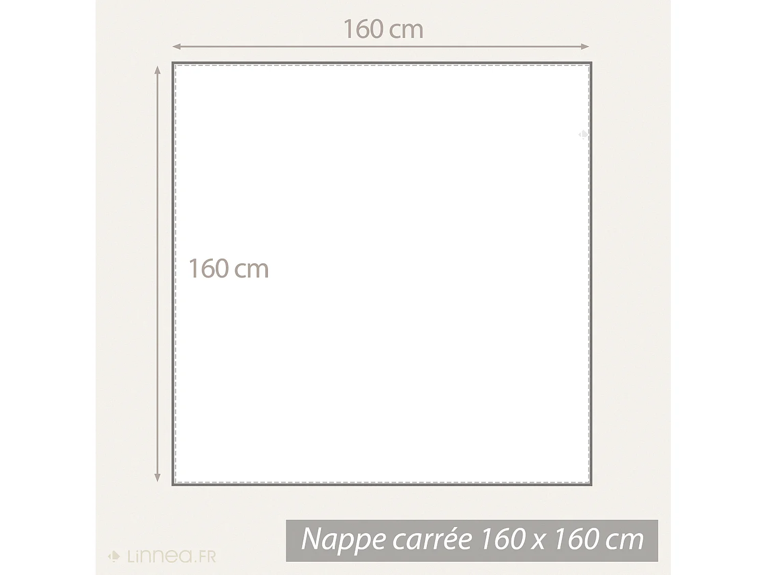 Nappe carrée coton 160x160 cm HONO marron Schiste finition point bourdon