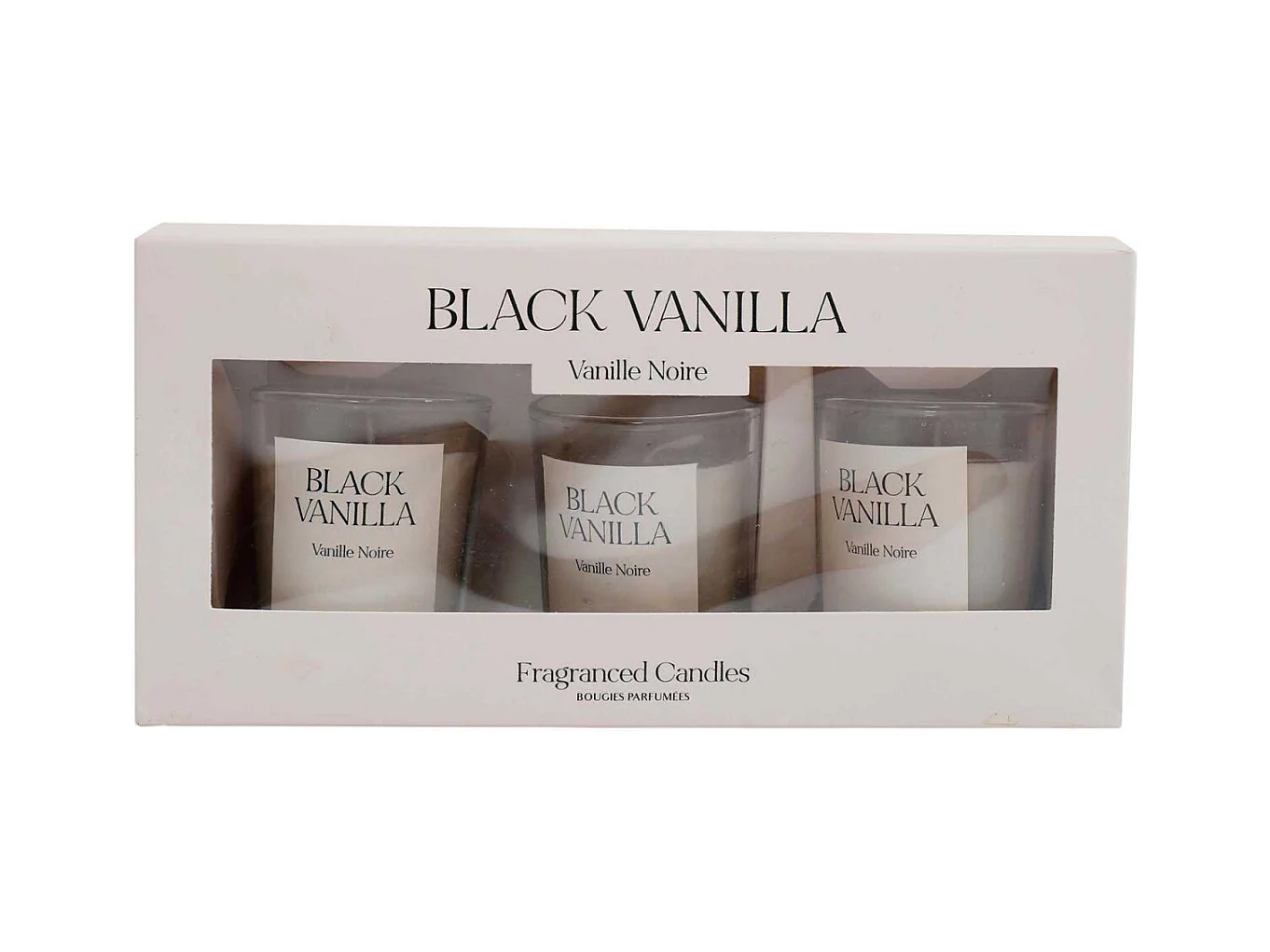 Coffret de 3 bougies avec pots en verre Fragrance Senteur vanille