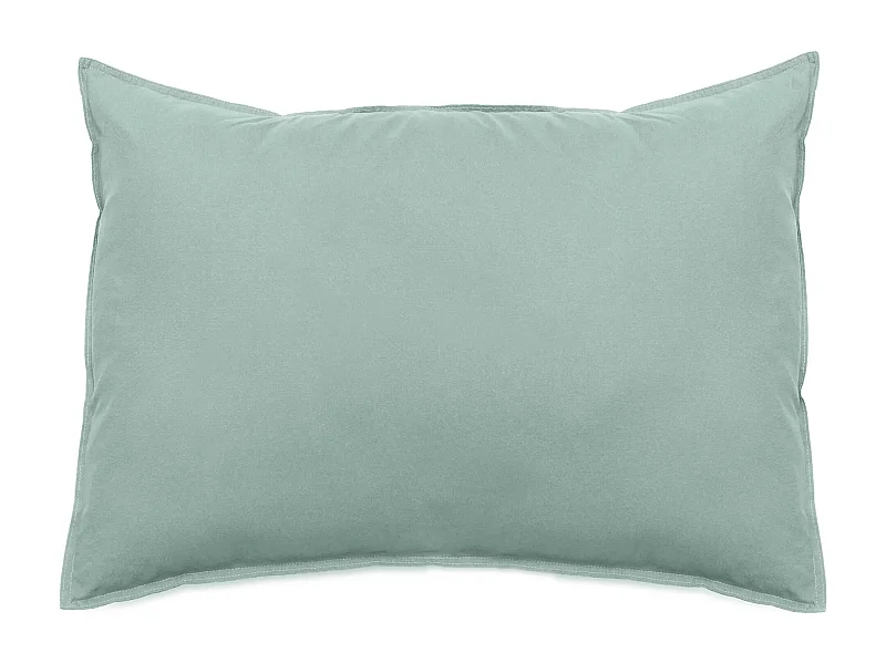 Taie d'oreiller lin et coton 50x70 cm collection OPERA vert lichen