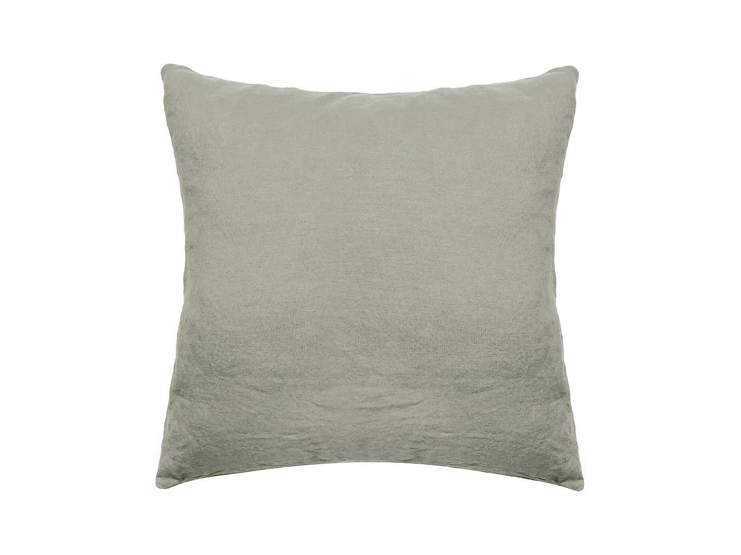 Taie d'oreiller 65x65 cm pur coton lavé PALACE vert laurier