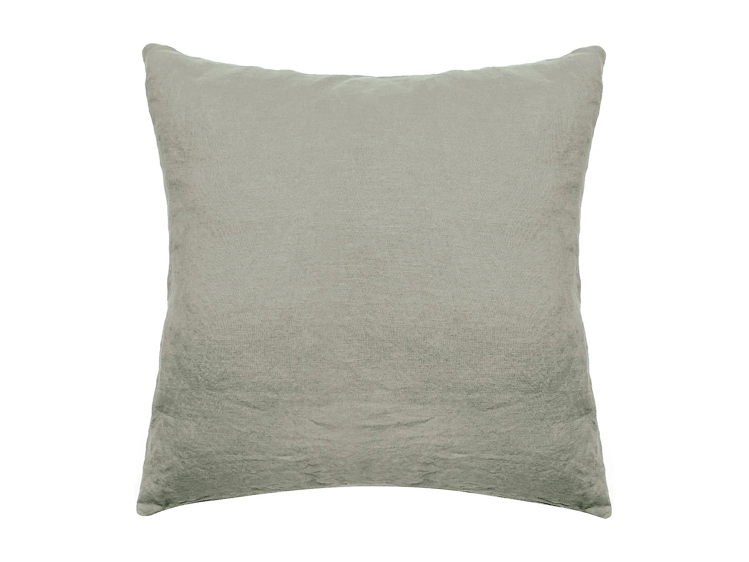 Taie d'oreiller PALACE pur coton lavé 65x65 cm uni vert laurier