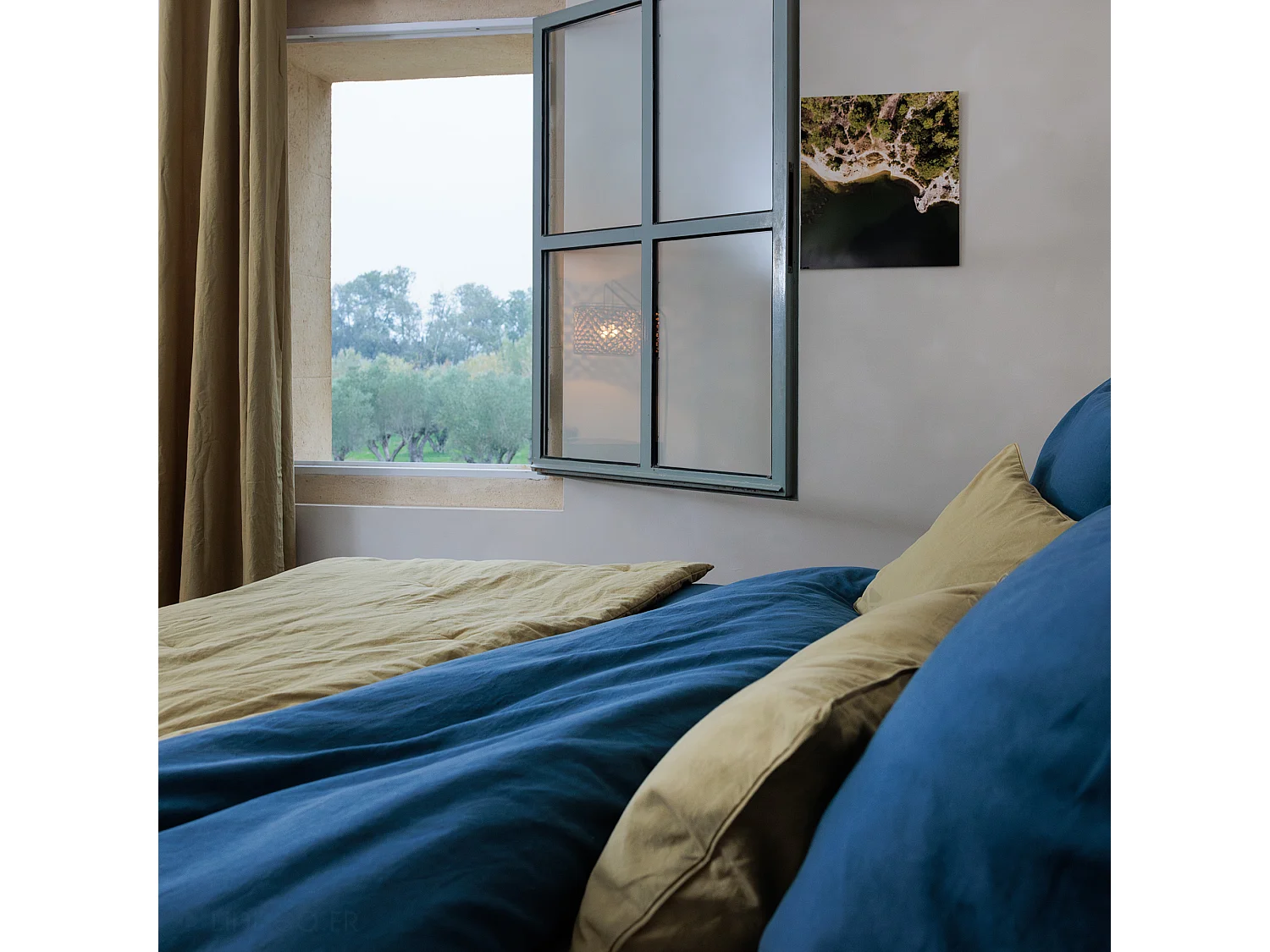 Taie d'oreiller lin et coton 50x70 cm collection OPERA blanc neige