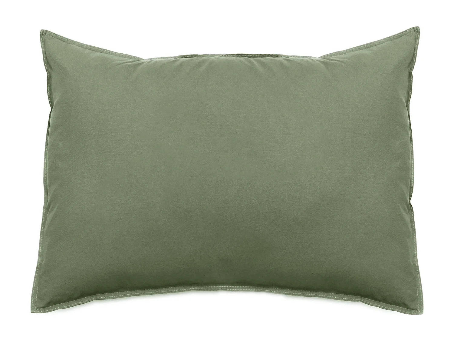 Taie d'oreiller lin et coton 50x70 cm collection OPERA vert mousse