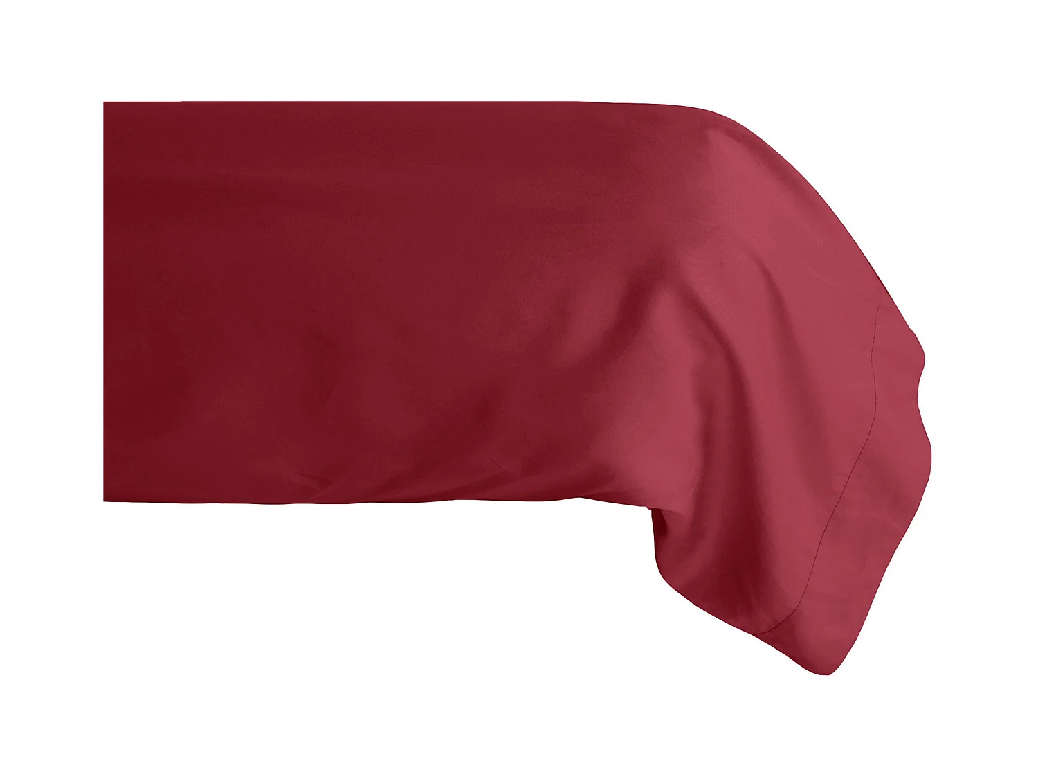 Taie de traversin 43x190 cm percale de coton MANOIR rouge Carmin