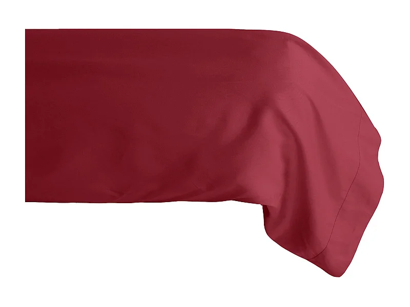 Taie de traversin 43x190 cm percale de coton MANOIR rouge Carmin