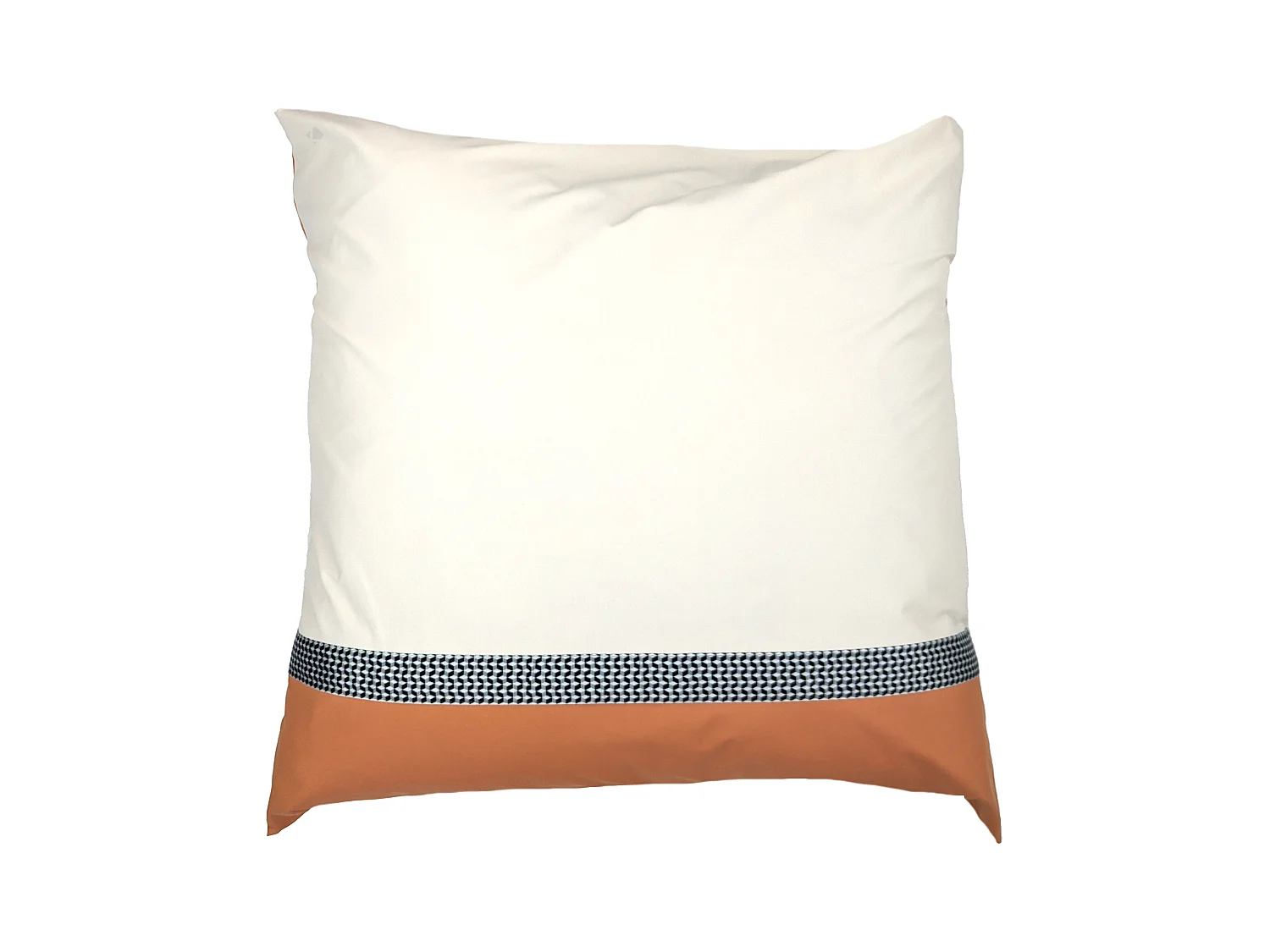 Taie d'oreiller 65x65 cm percale en coton MACASSAR Cognac